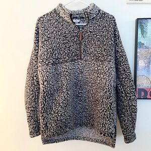 TIME & TRU Fuzzy Teddy Pullover Half Zip Jacket S